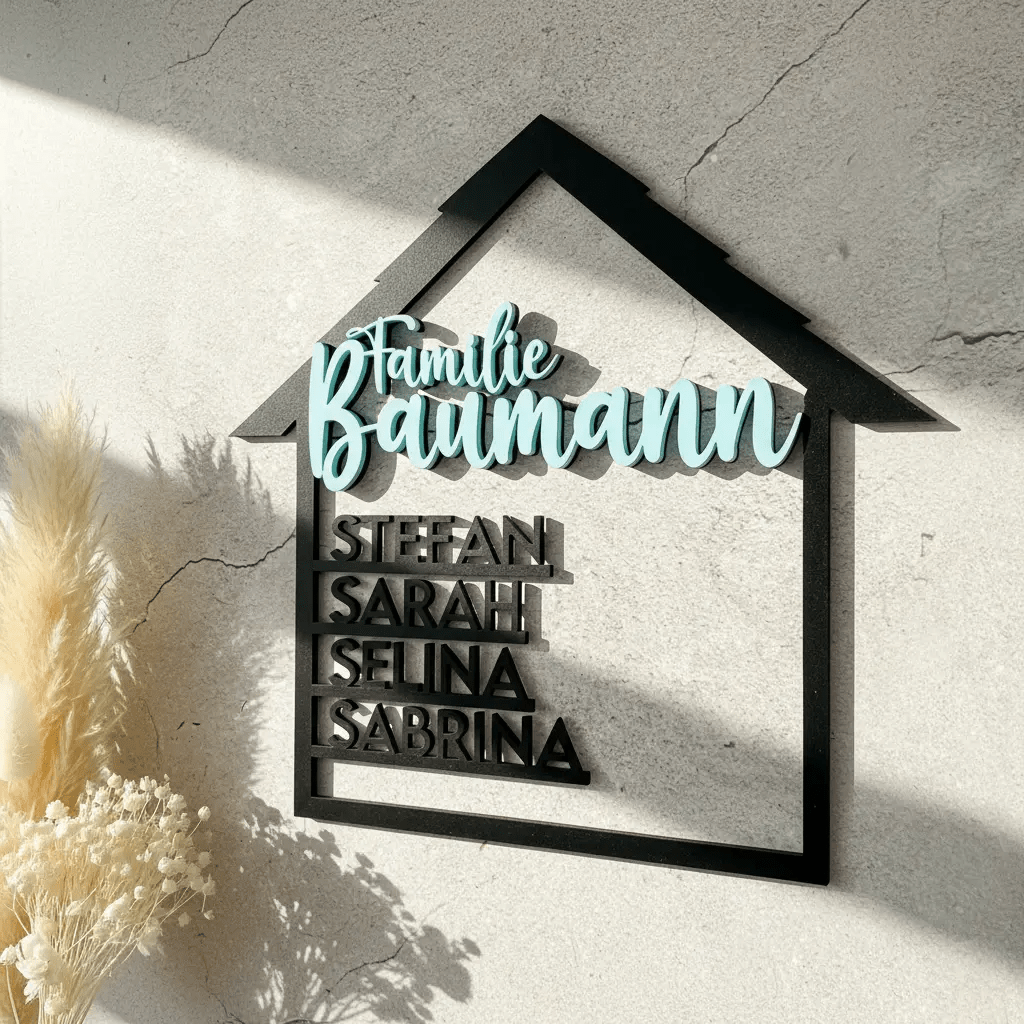 Personalisiertes Geschenk zum Einzug Holz & Acryl - LaserArt Germany