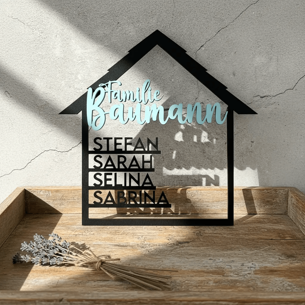 Personalisiertes Geschenk zum Einzug Holz & Acryl - LaserArt Germany