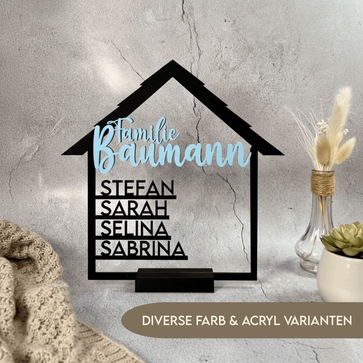 Personalisiertes Geschenk zum Einzug Holz & Acryl - LaserArt Germany