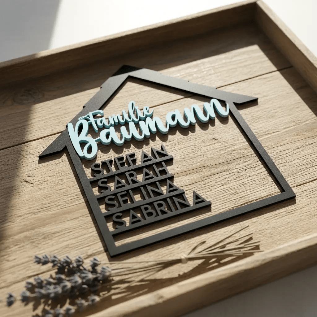 Personalisiertes Geschenk zum Einzug Holz & Acryl - LaserArt Germany