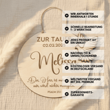 Personalisiertes Geschenk zur Taufe als Taufschild mit Friedenstaube - LaserArt Germany