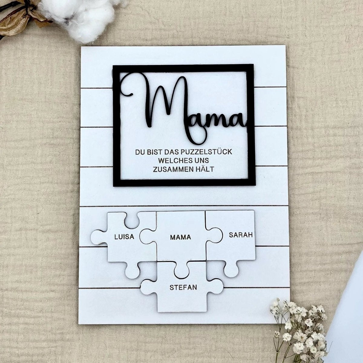 Mama Puzzle aus Holz personalisiert – Einzelne Puzzleteile