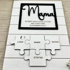 Mama Puzzle aus Holz personalisiert – Seitenansicht des Puzzles