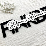 Personalisiertes Namensschild Tür aus Holz für Familien | 3D - LaserArt Germany
