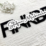 Personalisiertes Namensschild Tür aus Holz für Familien | 3D - LaserArt Germany