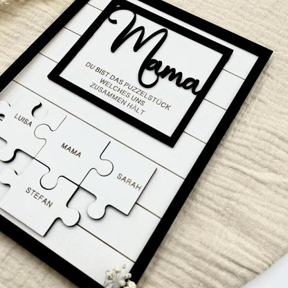 Personalisiertes Puzzle Mama | Geschenk Muttertag personalisiert mit Namen - LaserArt Germany