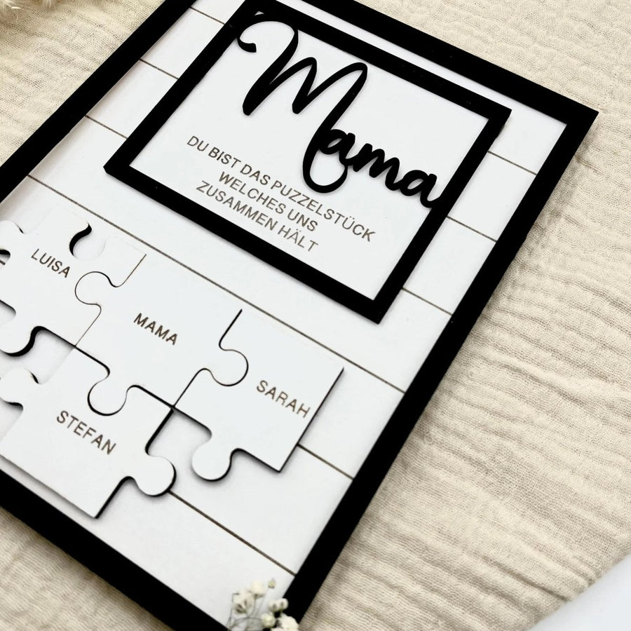 Personalisiertes Puzzle Mama | Geschenk Muttertag personalisiert mit Namen - LaserArt Germany