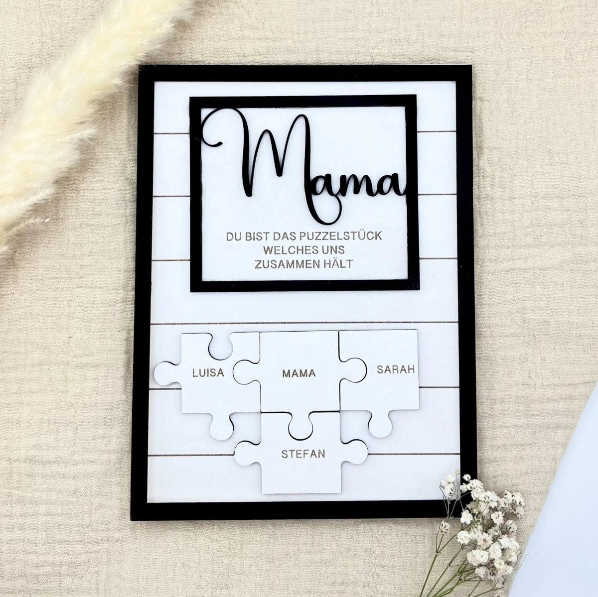 Personalisiertes Puzzle Mama | Geschenk Muttertag personalisiert mit Namen - LaserArt Germany