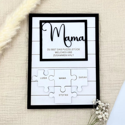 Personalisiertes Puzzle Mama | Geschenk Muttertag personalisiert mit Namen - LaserArt Germany