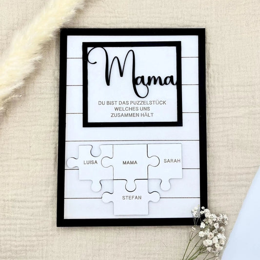 Personalisiertes Puzzle Mama | Geschenk Muttertag personalisiert mit Namen - LaserArt Germany