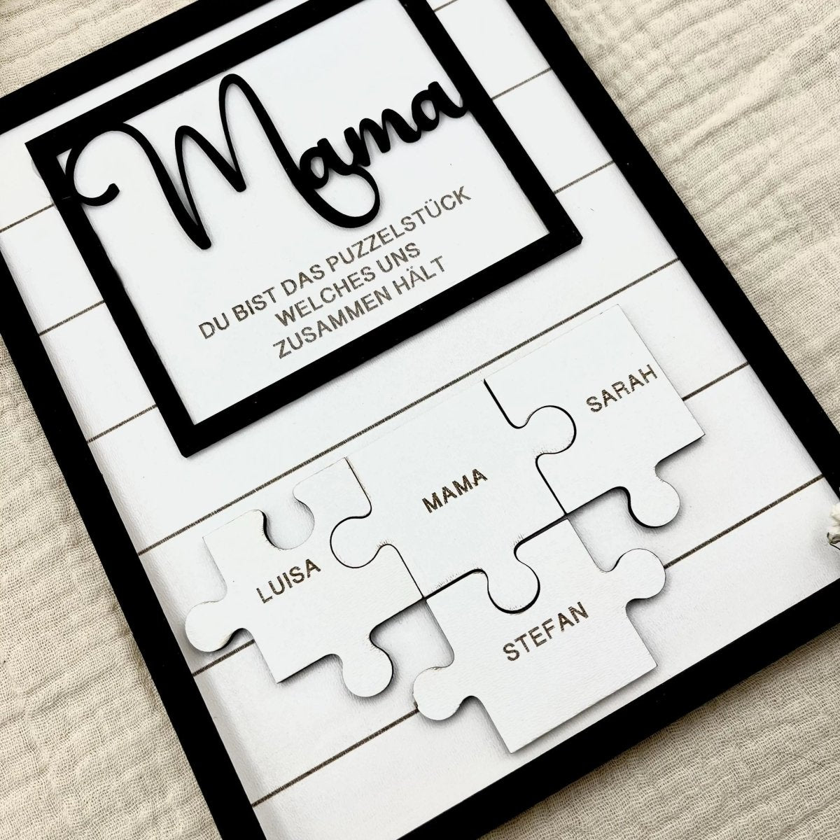Mama Puzzle Muttertag aus Holz personalisiert – Einzelne Puzzleteile