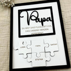 Papa Puzzle Vatertag aus Holz personalisiert – Gesamtansicht des zusammengesetzten Puzzles