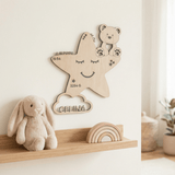Personalisiertes Schlummerlicht aus Holz personalisiert | Stern - Design verschiedene Farben - LaserArt Germany
