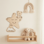 Personalisiertes Schlummerlicht aus Holz personalisiert | Stern - Design verschiedene Farben - LaserArt Germany