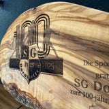 Personalisiertes Schneidebrett mit Gravur | Olivenholzbrett - LaserArt Germany