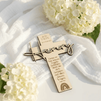 Personalisiertes Taufkreuz aus Holz | Erinnerung an die Taufe - LaserArt Germany