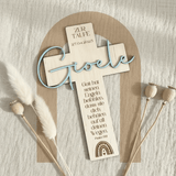 Personalisiertes Taufkreuz aus Holz | Erinnerung an die Taufe - LaserArt Germany