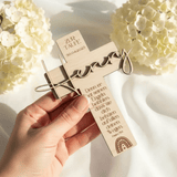 Personalisiertes Taufkreuz aus Holz | Erinnerung an die Taufe - LaserArt Germany