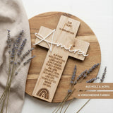 Personalisiertes Taufkreuz aus Holz mit Acryl - Name - LaserArt Germany