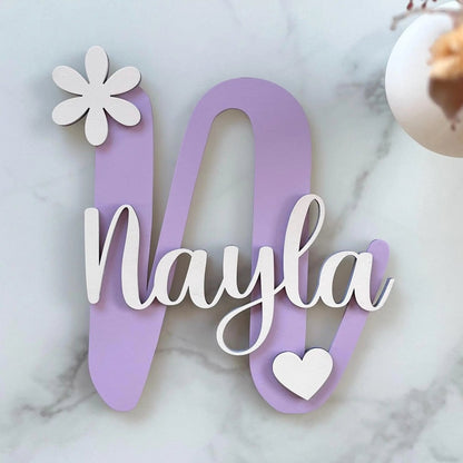 Personalisiertes Türschild für Kinderzimmer aus Holz | 3D - LaserArt Germany