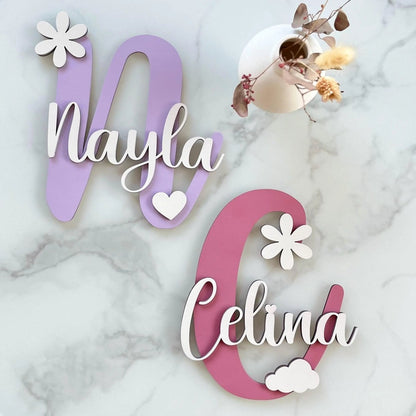 Personalisiertes Türschild für Kinderzimmer aus Holz | 3D - LaserArt Germany