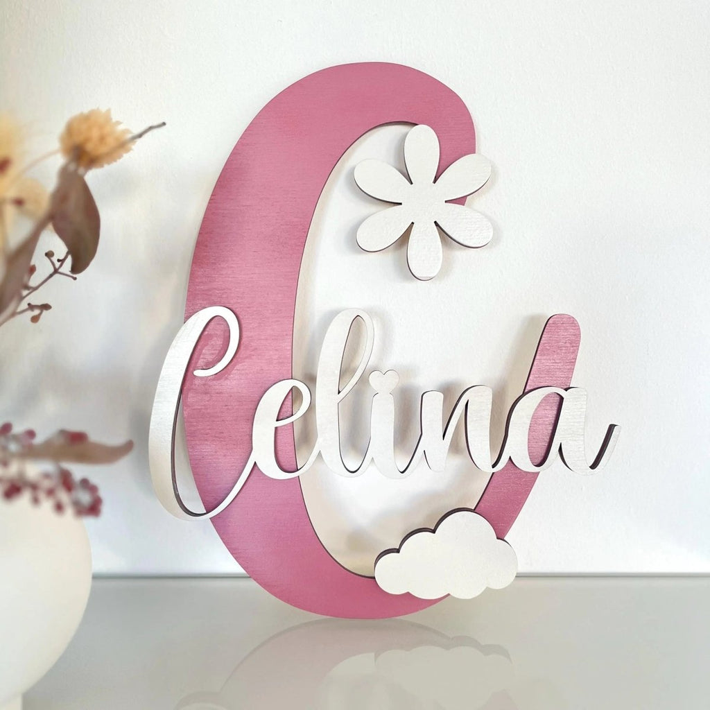 Personalisiertes Türschild für Kinderzimmer aus Holz | 3D - LaserArt Germany