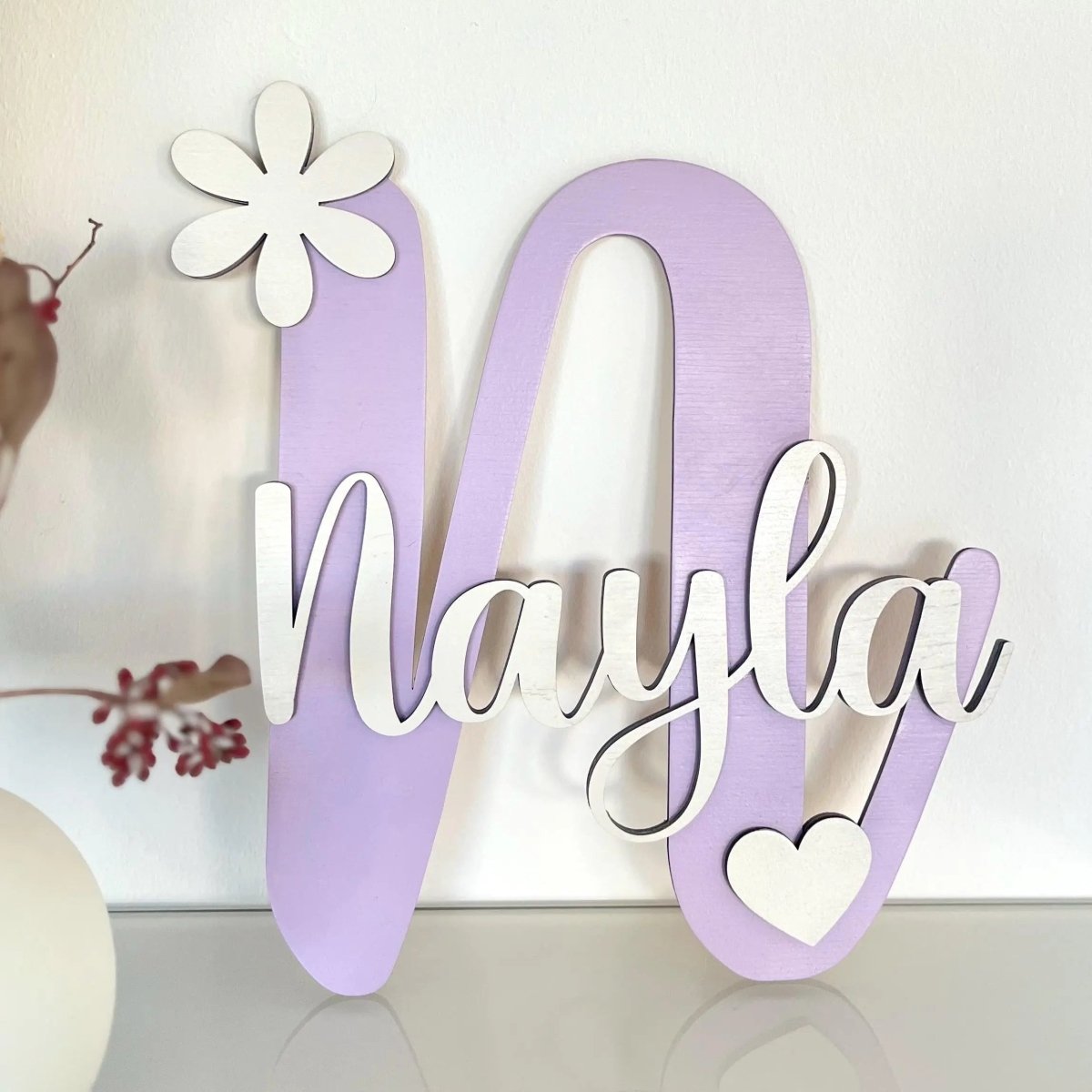 Personalisiertes Türschild für Kinderzimmer aus Holz | 3D - LaserArt Germany