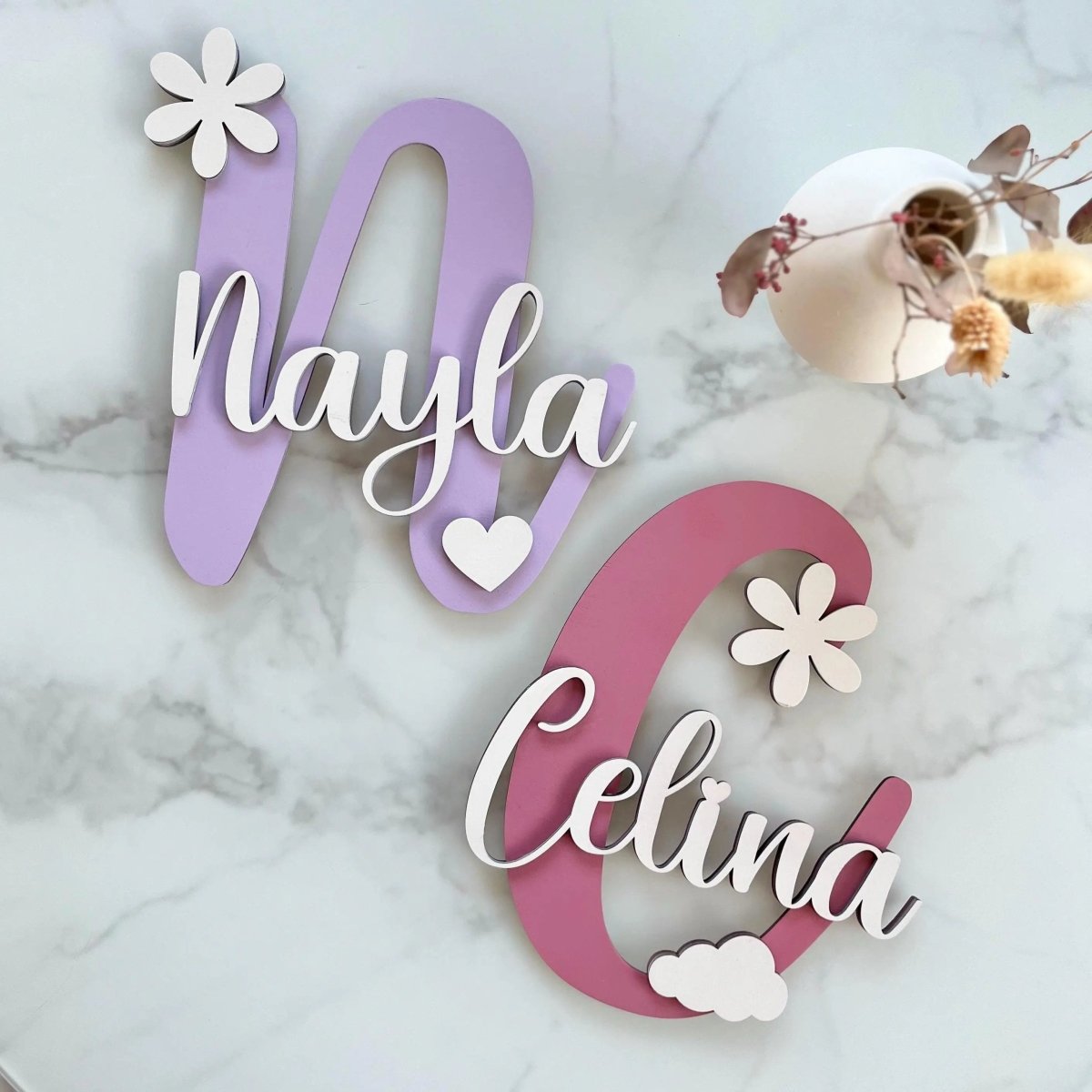 Personalisiertes Türschild für Kinderzimmer aus Holz | 3D - LaserArt Germany