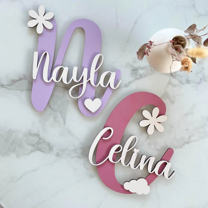 Personalisiertes Türschild für Kinderzimmer aus Holz | 3D - LaserArt Germany