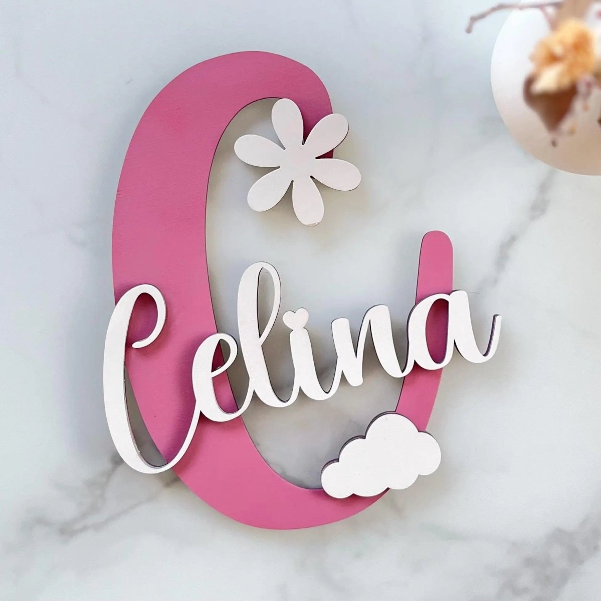 Personalisiertes Türschild für Kinderzimmer aus Holz | 3D - LaserArt Germany