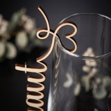 Platzkarte Glas Hochzeit Holz | Namensschild Taufe Kommunion Geburtstag | 4 Designs | personalisiert - LaserArt Germany