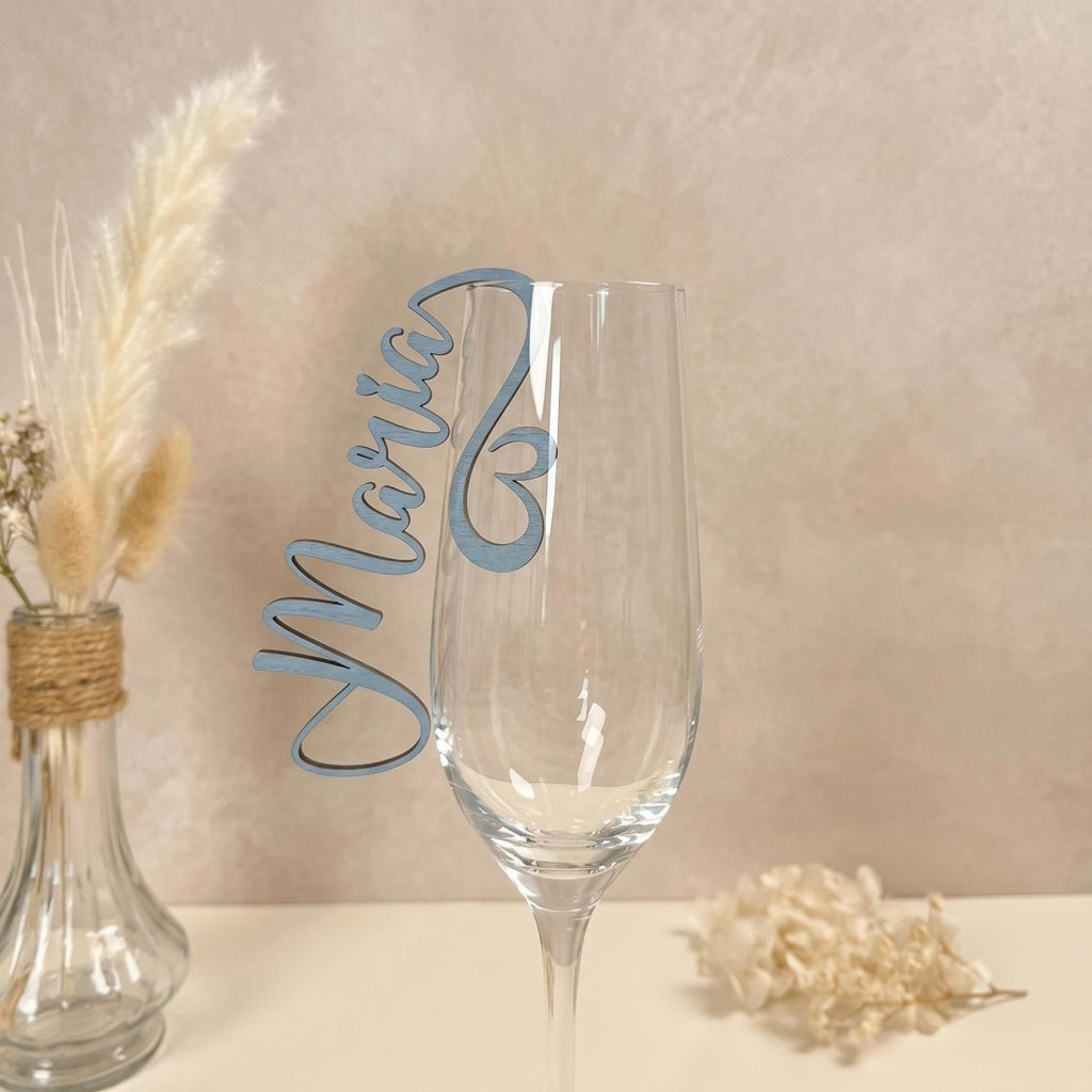 Holz Platzkarte Glas Kommunion – Namensschild Kommunion personalisiert mit Namen