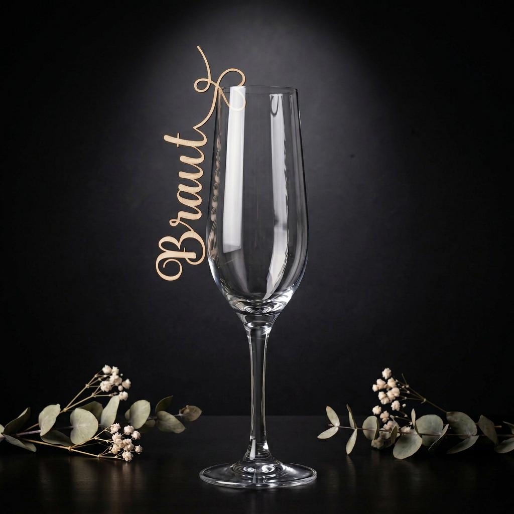 Platzkarte Glas Hochzeit Holz | Namensschild Taufe Kommunion Geburtstag | 4 Designs | personalisiert - LaserArt Germany