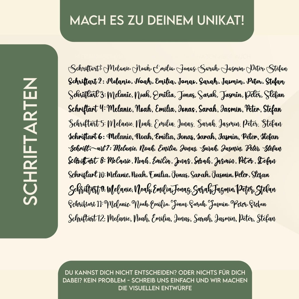 Platzkarte Glas Hochzeit Holz | Namensschild Taufe Kommunion Geburtstag | 4 Designs | personalisiert - LaserArt Germany