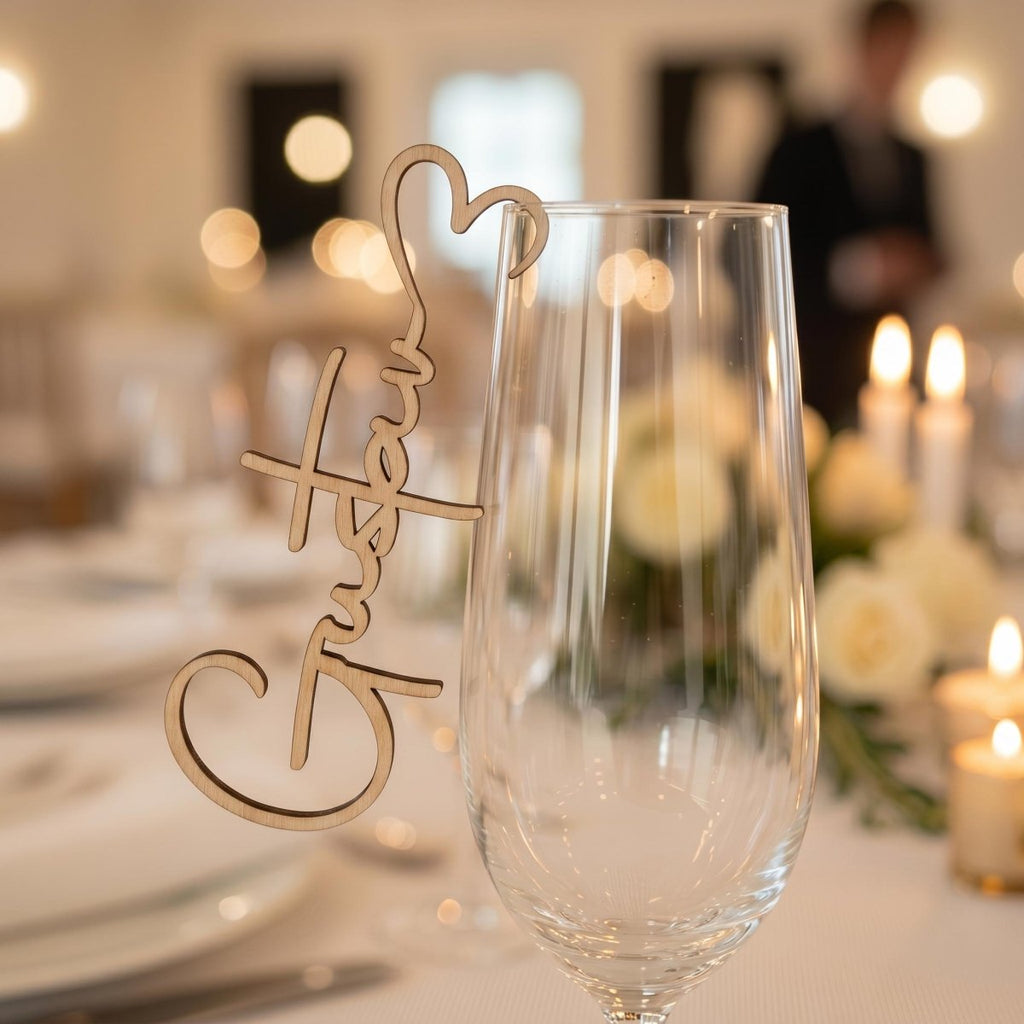 Platzkarte Glas Konfirmation Holz – Tischkarte Konfirmation personalisiert