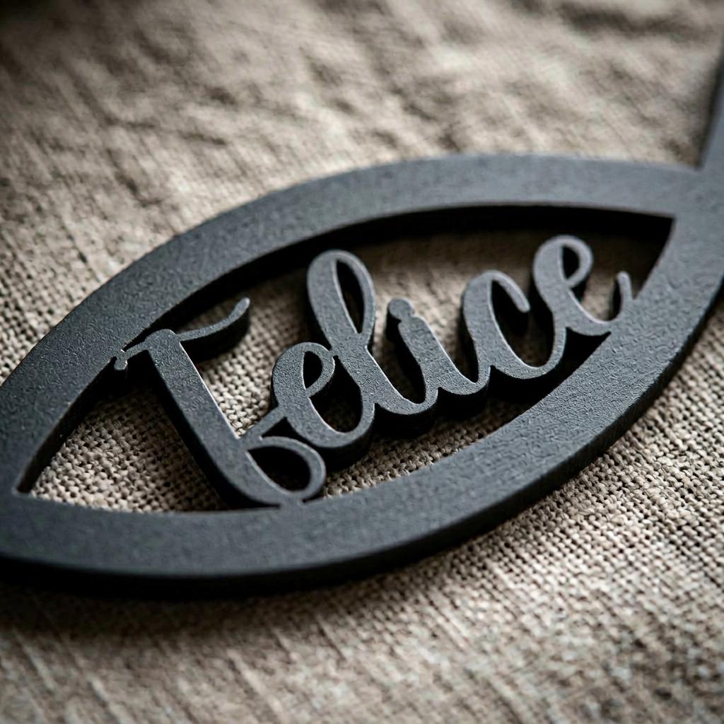 Baptism guest gift wood – place card with fish symbol as personal keepsake