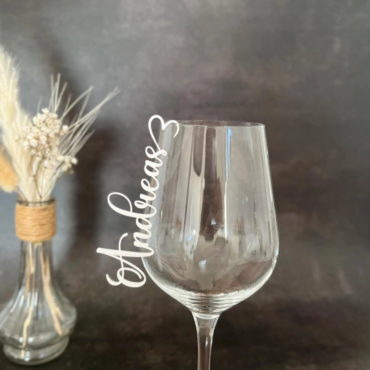 Platzkarten Hochzeit für Gläser aus Acryl - Personalisiertes Namensschild Tischkarte - LaserArt Germany