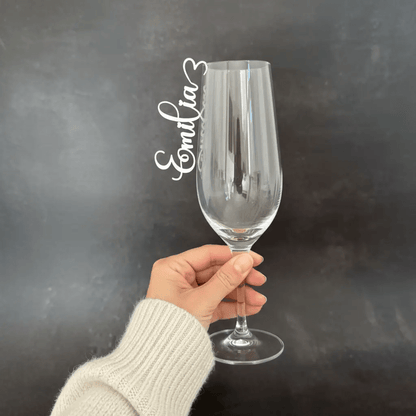 Platzkarten Hochzeit für Gläser aus Acryl - Personalisiertes Namensschild Tischkarte - LaserArt Germany