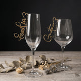 Platzkarten Hochzeit für Gläser aus Acryl - Personalisiertes Namensschild Tischkarte - LaserArt Germany