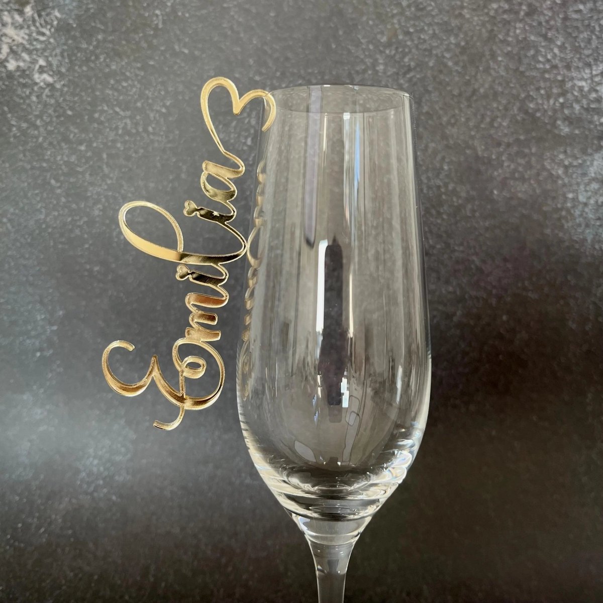 Platzkarten Hochzeit für Gläser aus Acryl - Personalisiertes Namensschild Tischkarte - LaserArt Germany