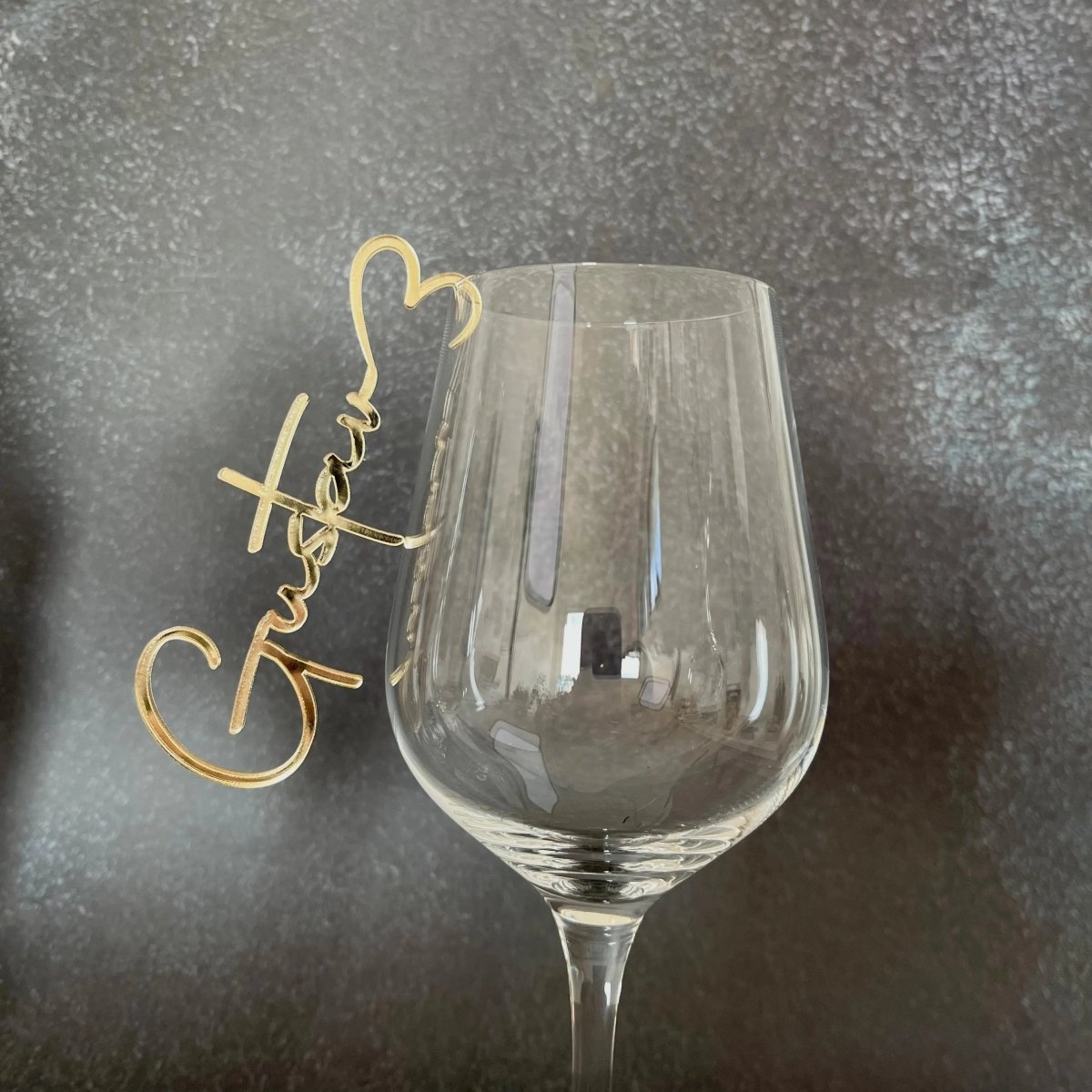 Platzkarten Hochzeit für Gläser aus Acryl - Personalisiertes Namensschild Tischkarte - LaserArt Germany