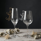 Platzkarten Hochzeit für Gläser aus Acryl - Personalisiertes Namensschild Tischkarte - LaserArt Germany