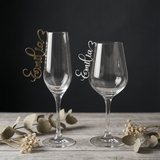 Platzkarten Hochzeit für Gläser aus Acryl - Personalisiertes Namensschild Tischkarte - LaserArt Germany
