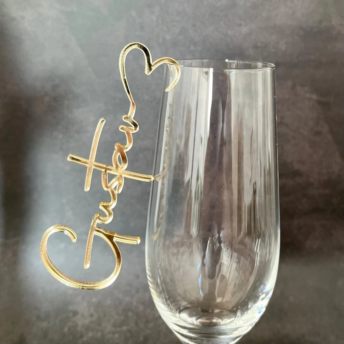 Platzkarten Hochzeit für Gläser aus Acryl - Personalisiertes Namensschild Tischkarte - LaserArt Germany