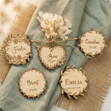 Platzkarten Namensschilder Hochzeit aus Holz für individuelle Feste - LaserArt Germany