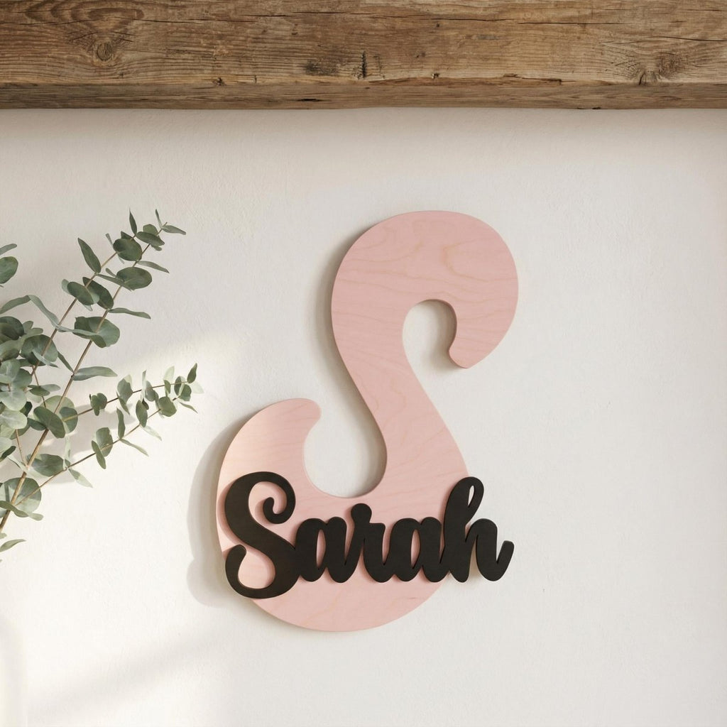 Premium Namensschild Kinderzimmer aus Holz personalisiert – Tür & Wand, 20+ Farben, 12 Schriftarten - LaserArt Germany