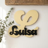 Premium Namensschild Kinderzimmer aus Holz personalisiert – Tür & Wand, 20+ Farben, 12 Schriftarten - LaserArt Germany