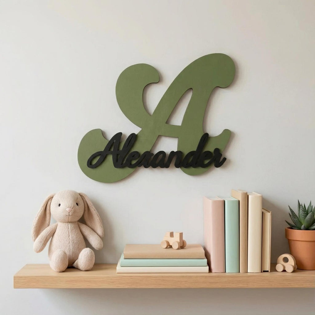 Premium Namensschild Kinderzimmer aus Holz personalisiert – Tür & Wand, 20+ Farben, 12 Schriftarten - LaserArt Germany