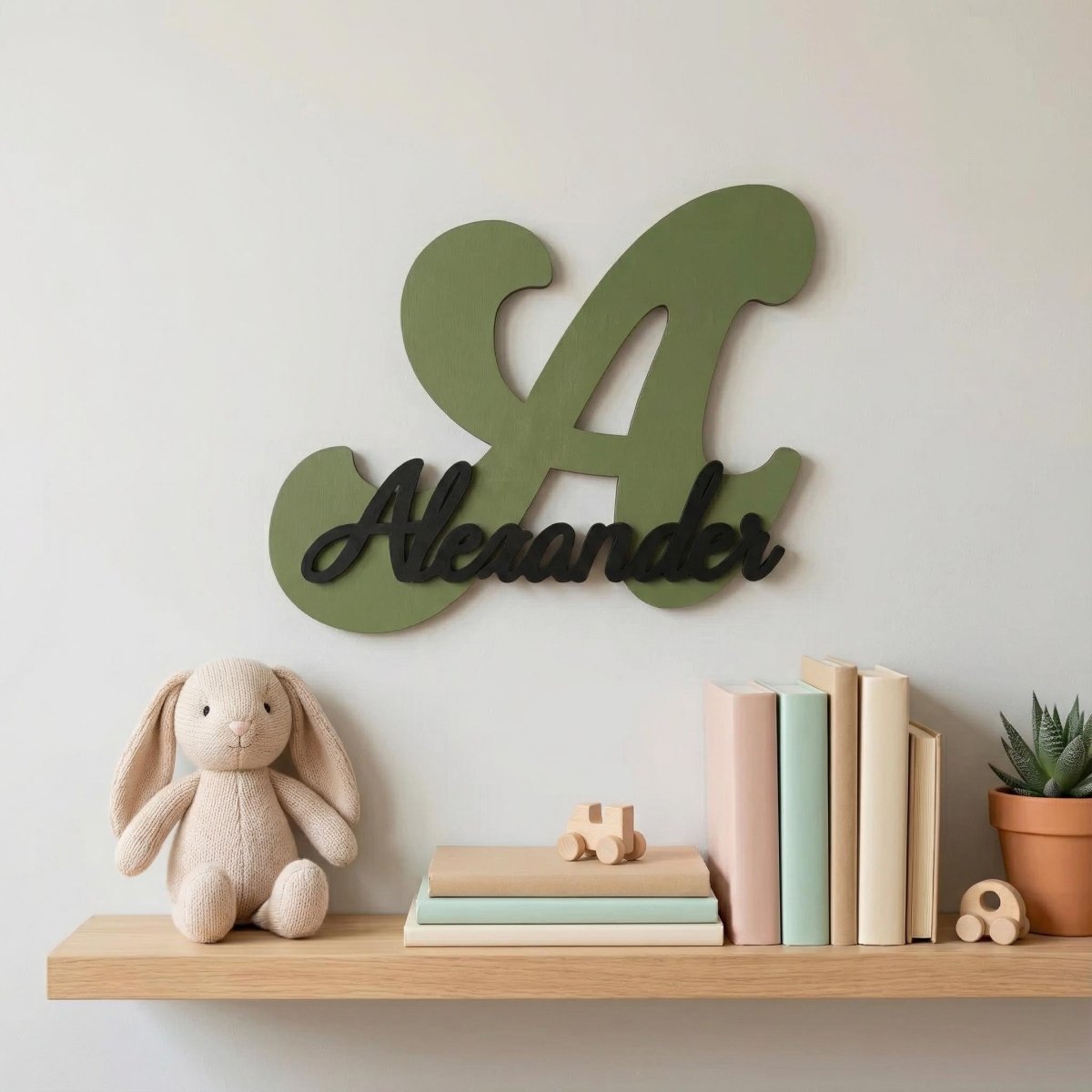 Premium Namensschild Kinderzimmer aus Holz personalisiert – Tür & Wand, 20+ Farben, 12 Schriftarten - LaserArt Germany