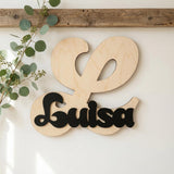 Premium Namensschild Kinderzimmer aus Holz personalisiert – Tür & Wand, 20+ Farben, 12 Schriftarten - LaserArt Germany